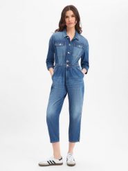 Joop Jeans Kombinezon - Eleni Kobiety Bawełna (100%) niebieski, S. Niebieskie kombinezony damskie Joop! Jeans, s, bez wzorów, z bawełny, bez kołnierzyka, bez ramiączek. Za 749.95 zł.