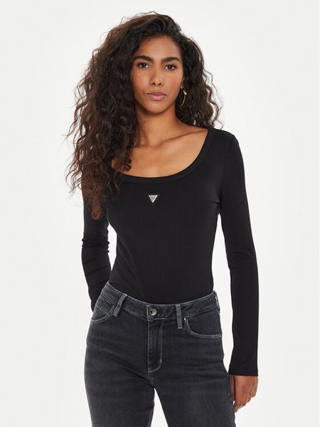 Guess Body V4YP07 J1314 Czarny Regular Fit. Czarne body i gorsety Guess, z aplikacjami, z bawełny. Za 184.99 zł.