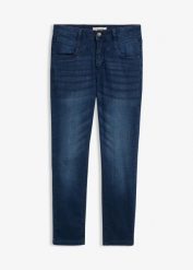 Jeansy skinny, high waist, cropped. Niebieskie jeansy damskie bonprix, bez wzorów, z jeansu, z podwyższonym stanem. Za 124.99 zł.