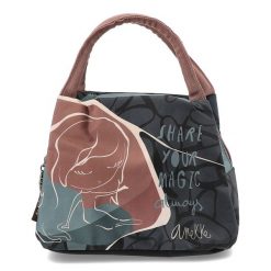 Brązowa Śniadaniówka Anekke Stylowa Damska Torba Na Lunch. Brązowe shopper bag Anekke, z materiału, zdobione, bez dodatków. Za 79.99 zł.