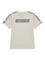 Guess T-Shirt L4YI50 J1314 Beżowy Regular Fit. Brązowe t-shirty i koszulki chłopięce Guess, z aplikacjami, z bawełny, bez kołnierzyka, bez ramiączek. Za 134.99 zł.