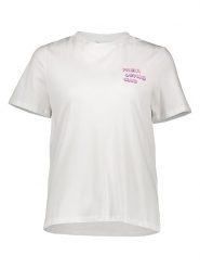 Pieces Koszulka w kolorze białym rozmiar: XL. Białe bluzki damskie Pieces, xl, bez wzorów, z bawełny, bez kołnierzyka, bez ramiączek. Za 53.45 zł.