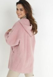 Różowy Płaszcz Wełniany Oversize Zasuwany z Kapturem Palila. Czerwone płaszcze damskie Born2be, bez wzorów, z tkaniny, z kapturem. Za 219.99 zł.