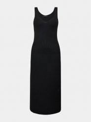 Gina Tricot Sukienka dzianinowa 19485 Czarny Slim Fit. Czarne sukienki damskie Gina Tricot, bez wzorów, z dzianiny, bez ramiączek. Za 189.99 zł.
