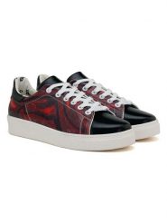 Goby Skórzane sneakersy w kolorze czarno-czerwonym rozmiar: 39. Czarne obuwie sportowe damskie Goby, bez zapięcia. Za 298.67 zł.