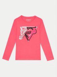 Guess Bluzka J4BI04 J1314 Różowy Regular Fit. Czerwone bluzki i koszule dziewczęce Guess, z aplikacjami, z bawełny, bez kołnierzyka, bez ramiączek. Za 59.99 zł.