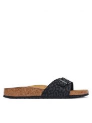 Birkenstock Klapki Madrid 1033137 Czarny. Czarne klapki damskie Birkenstock, bez wzorów, z syntetyku, bez obcasa, bez zapięcia. Za 399.99 zł.