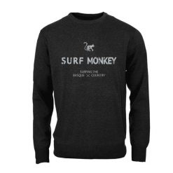 Bluza z Organicznej Bawełny – Okrągły Dekolt / Dorośli (Ołów). Czarne bluzy damskie SURF MONKEY, uniwersalny, bez wzorów, z bawełny, bez kaptura. Za 309.95 zł.