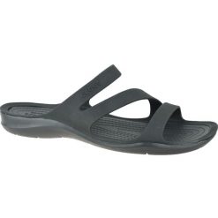 Klapki damskie Crocs Swiftwater. Białe klapki damskie Crocs, bez wzorów, z materiału, bez obcasa, bez zapięcia. Za 279.00 zł.