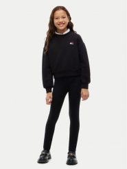 Tommy Hilfiger Komplet bluza i legginsy Heritage KG0KG09604 Czarny Regular Fit. Czarne bluzy dziewczęce Tommy Hilfiger, bez wzorów, z bawełny, bez ramiączek, bez kaptura. Za 409.99 zł.
