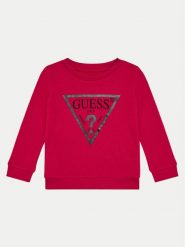 Guess Bluza K74Q12 KAUG0 Czerwony Regular Fit. Czerwone bluzy dziewczęce Guess, z aplikacjami, z bawełny, bez ramiączek, bez kaptura. Za 89.99 zł.