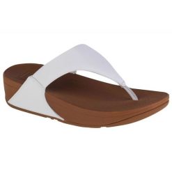 Japonki FitFlop Lulu I88-024 białe. Białe klapki damskie bez wzorów, z gumy, bez obcasa, bez zapięcia. Za 456.73 zł.