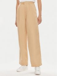 Tommy Hilfiger Spodnie materiałowe WW0WW41355 Beżowy Relaxed Fit. Brązowe spodnie materiałowe damskie Tommy Hilfiger, bez wzorów, z bawełny. Za 499.99 zł.