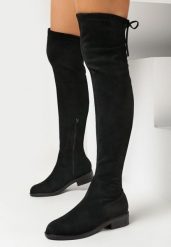 Czarne Kozaki z Imitacji Zamszu z Cholewką za Kolano Palvica. Czarne kozaki damskie Born2be, za kolano, bez obcasa, na płaskiej podeszwie, bez zapięcia. Za 159.99 zł.