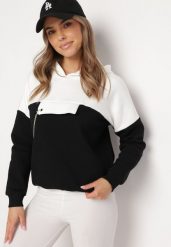 Czarna Bluza z Kapturem i Ozdobnym Łańcuszkiem Umabelle. Czarne bluzy damskie Born2be, bez wzorów, z bawełny, z kapturem. Za 99.99 zł.
