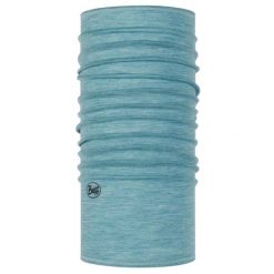 Chusta wielofunkcyjna z wełny merynosów Buff Merino Lightweight. Niebieskie chusty damskie Buff, bez wzorów, z wełny. Za 134.99 zł.