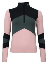 Peak Mountain Koszulka funkcyjna "Athos" w kolorze jasnoróżowo-czarnym rozmiar: XL. Czarne koszulki damskie Peak Mountain, xl, bez wzorów, z materiału, bez kołnierzyka, bez ramiączek. Za 122.38 zł.