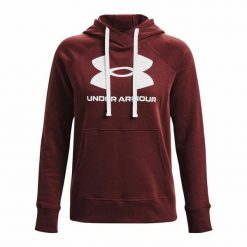 Bluza z kapturem Damska Rival Fleece. Brązowe bluzy damskie Under Armour, s, bez wzorów, z kapturem. Za 323.50 zł.