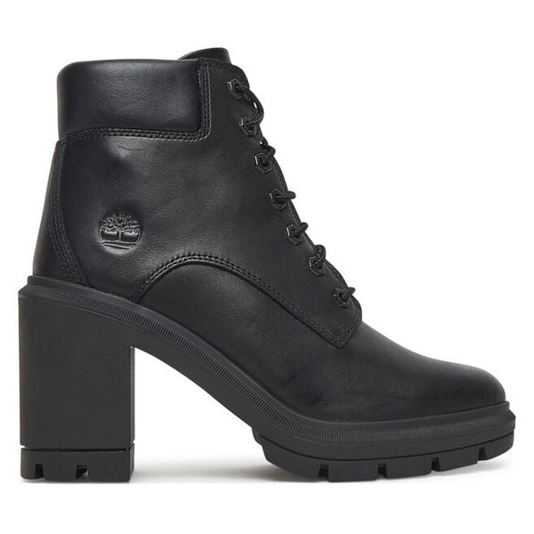 Trzewiki Timberland. Czarne botki damskie Timberland, bez obcasa, na słupku, bez zapięcia. Za 679.99 zł.