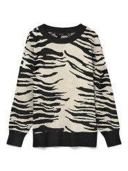 Vero Moda Sweter w kolorze kremowym rozmiar: XL. Brązowe swetry klasyczne damskie Vero Moda, xl, bez kołnierzyka. Za 104.89 zł.