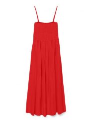 Vero Moda Sukienka letnia Easy 10328766 Czerwony Regular Fit. Czerwone sukienki damskie Vero Moda, bez wzorów, z wiskozy, bez ramiączek. Za 129.99 zł.