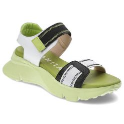 Zielone Sandały Hispanitas Wygodne Obuwie Damskie. Zielone sandały damskie Hispanitas, bez wzorów, ze skóry, bez obcasa, bez zapięcia. Za 539.00 zł.