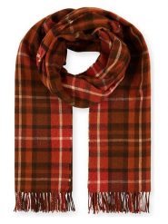 Lanerossi Wełniany szal w kolorze czerwono-pomarańczowym - 200 x 65 cm rozmiar: onesize. Czerwone szaliki damskie Lanerossi, bez wzorów, z materiału. Za 165.99 zł.