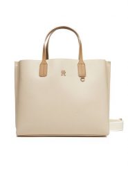 Tommy Hilfiger Torebka Th Distinct Satchel AW0AW17463 Beżowy. Brązowe torebki klasyczne damskie Tommy Hilfiger, ze skóry, bez dodatków. Za 599.99 zł.