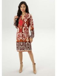 Aniston Sukienka w kolorze beżowo-jasnobrązowym rozmiar: 42. Brązowe sukienki damskie Aniston, bez wzorów, z wiskozy, bez ramiączek. Za 104.99 zł.