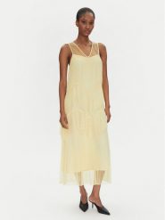 TWINSET Sukienka letnia 251TP2511 Beżowy Regular Fit. Brązowe sukienki damskie Twinset, bez wzorów, z syntetyku, bez ramiączek. Za 1,099.00 zł.