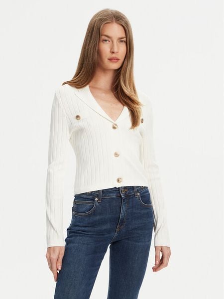 Guess Kardigan W5YR11 Z0130 Biały Regular Fit. Białe kardigany damskie Guess, xl, z aplikacjami, z wiskozy. Za 249.99 zł.