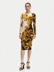 Versace Jeans Sukienka codzienna 80HAO9P0 JS547 Czarny Slim Fit. Czarne sukienki damskie Versace Jeans, bez wzorów, z jeansu, bez ramiączek. Za 1,969.00 zł.