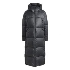 Kurtka puchowa damska adidas Big Baffle. Czarne kurtki damskie Adidas, xs, bez wzorów, z materiału, z kapturem. Za 760.65 zł.