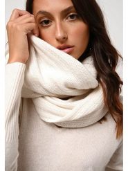 AUTHENTIC CASHMERE Kaszmirowy szal-koło "Tommy" w kolorze kremowym - 64 x 40 cm rozmiar: onesize. Brązowe szaliki damskie AUTHENTIC CASHMERE, bez wzorów, z kaszmiru. Za 304.99 zł.