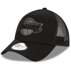 Czapka trucker nba Los Angeles Lakers. Czarne czapki z daszkiem damskie New Era, bez wzorów, z bawełny. Za 135.95 zł.