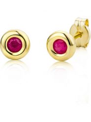 Revoni Złote kolczyki-wkrętki z rubinami rozmiar: onesize. Czerwone kolczyki damskie Revoni, z rubinem, złote. Za 347.99 zł.