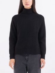 Replay Golf w kolorze czarnym rozmiar: M. Czarne golfy damskie Replay, m, bez wzorów, z wełny, bez ramiączek. Za 314.01 zł.