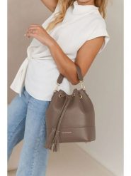 Lia Biassoni Skórzana torebka "Ancinale" w kolorze szarobrązowym - 25 x 27 x 17 cm rozmiar: onesize. Brązowe torebki klasyczne damskie Lia Biassoni, z materiału, na ramię, bez dodatków. Za 260.99 zł.