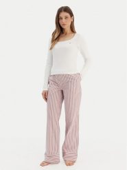 Tommy Hilfiger Piżama UW0UW06143 Écru Regular Fit. Piżamy damskie Tommy Hilfiger, bez wzorów, z bawełny, bez ramiączek. Za 389.99 zł.