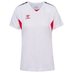 Damski jersey Hummel Authentic PL. Białe koszulki sportowe damskie Hummel, bez wzorów, z jersey, bez ramiączek, do piłki nożnej. Za 217.00 zł.