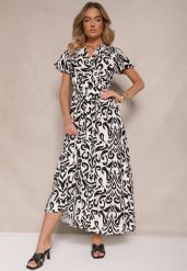 Czarna Kopertowa Sukienka z Wiskozy z Wiązanym Paskiem Norzia. Czarne sukienki damskie Renee, bez wzorów, z wiskozy, eleganckie, bez ramiączek. W wyprzedaży za 50.99 zł.