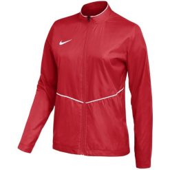 Kurtka damska Nike Park 26 Rain. Czerwone kurtki damskie Nike, bez wzorów, z materiału, bez kaptura. Za 141.99 zł.