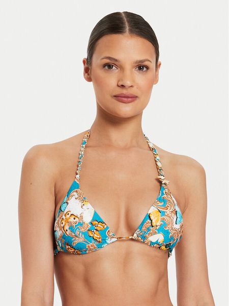 Guess Góra od bikini E4YJ06 MC04R Niebieski. Niebieskie bikini Guess, z aplikacjami, z syntetyku. Za 179.99 zł.