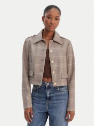 Guess Kurtka przejściowa W6RL55 WL442 Beżowy Regular Fit. Brązowe kurtki damskie Guess, xs, z aplikacjami, z syntetyku, bez kaptura. Za 699.99 zł.