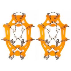 Raczki na buty turystyczne stalowe antypoślizgowe nakładki rozmiar 40-45. Brązowe obuwie trekkingowe damskie Springos, bez zapięcia. Za 24.99 zł.