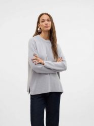 Vero Moda Sweter w kolorze szarym rozmiar: L. Szare swetry klasyczne damskie Vero Moda, l, bez kołnierzyka. Za 79.03 zł.