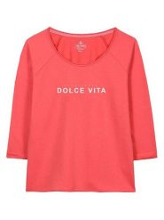 Herrlicher Koszulka "Angelika" w kolorze czerwonym rozmiar: L. Czerwone bluzki damskie Herrlicher, l, bez wzorów, z bawełny, bez kołnierzyka, bez ramiączek. Za 126.99 zł.