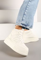 Beżowe Sneakersy na Grubej Podeszwie Ocieplane Futerkiem Leandria. Brązowe obuwie sportowe damskie Born2be, z futra, bez zapięcia. Za 129.99 zł.