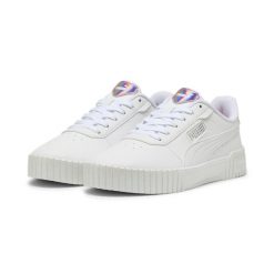 Damskie sneakersy Carina 2.0 GirlPower PUMA. Białe obuwie sportowe damskie Puma, bez zapięcia, tenisowe. Za 341.74 zł.