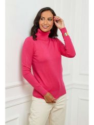 Soft Cashmere Golf w kolorze różowym rozmiar: 38/40. Różowe golfy damskie Soft Cashmere, bez wzorów, z kaszmiru, bez ramiączek. Za 108.99 zł.